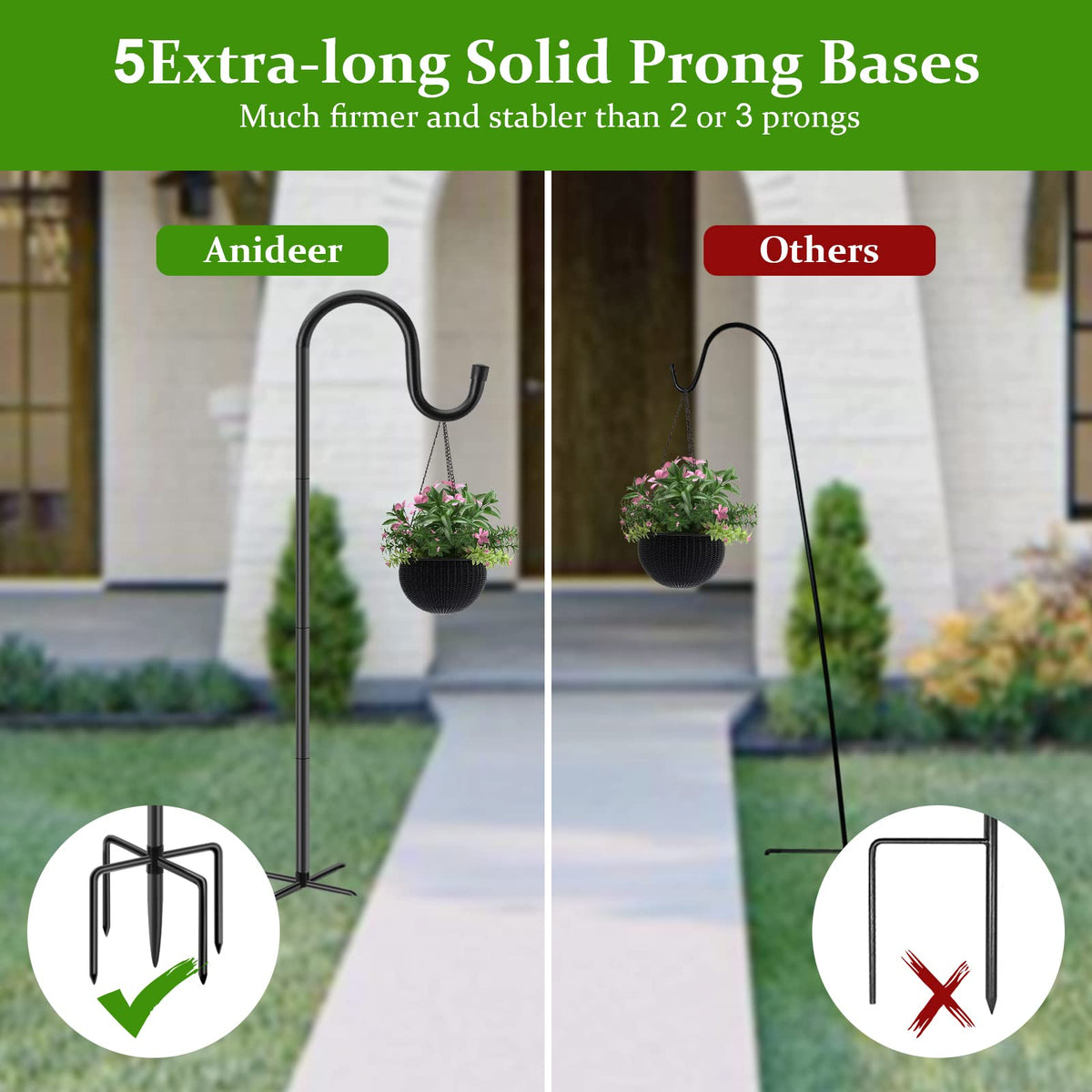 ANIDEER versatile yard hook blends with most garden styles.