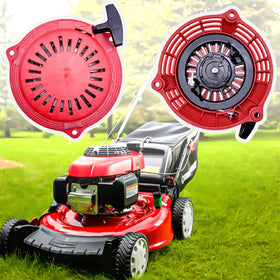 Aniro Moto GCV160 pull start in use on mower demonstrates easy maintenance