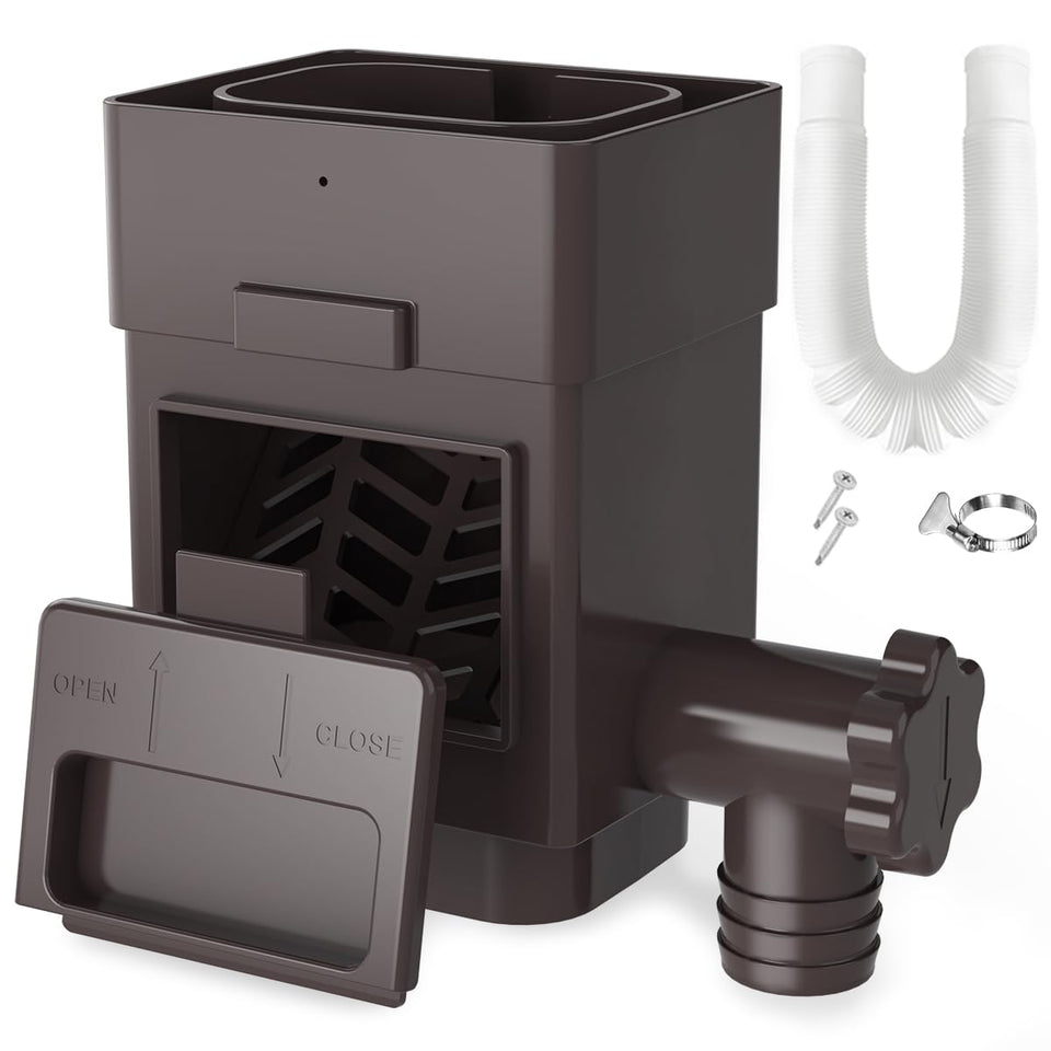 Anivia downspout diverter fits 2x3 to 3x4 inch downspouts for flexible installation.