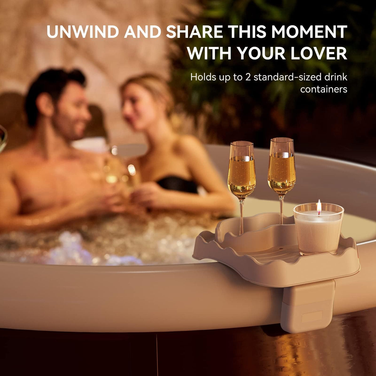 Anivia hot tub table tray cup-holders keep drinks steady while you relax.