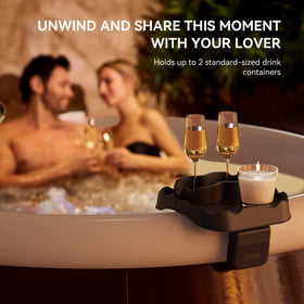 Anivia hot tub tray with two cup holders keeps drinks within arm's reach.