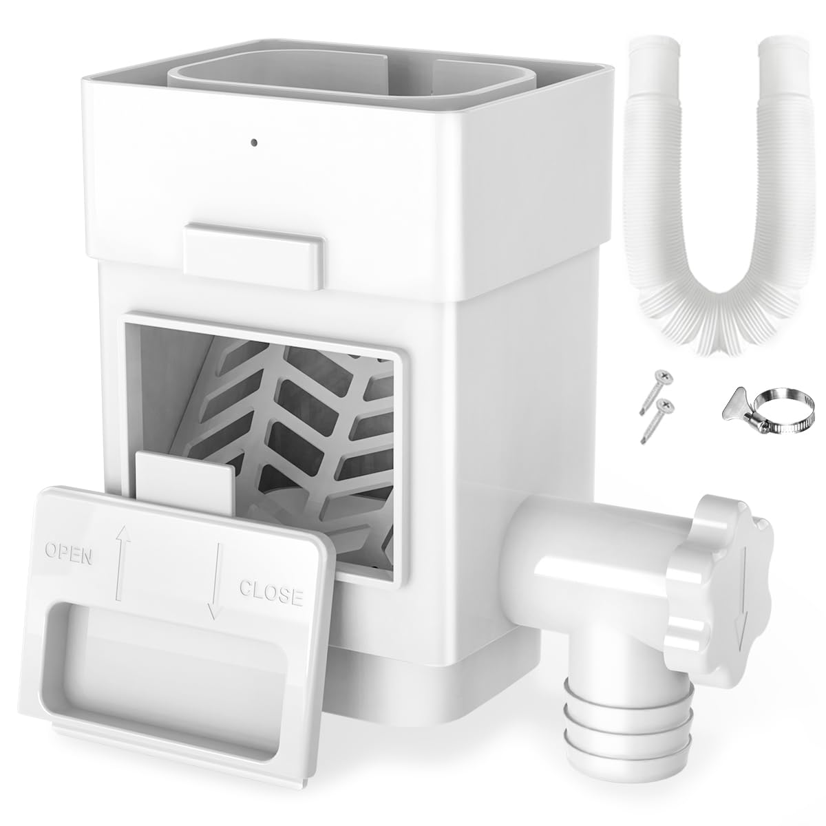 Anivia rainwater diverter on a downspout with filtration for garden use