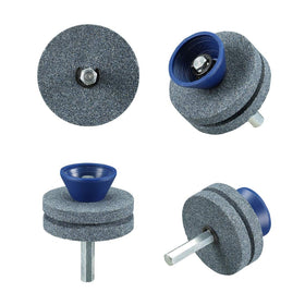 Ankda corundum edge-sharpening for mower blades highlights efficient drill-based grinding.
