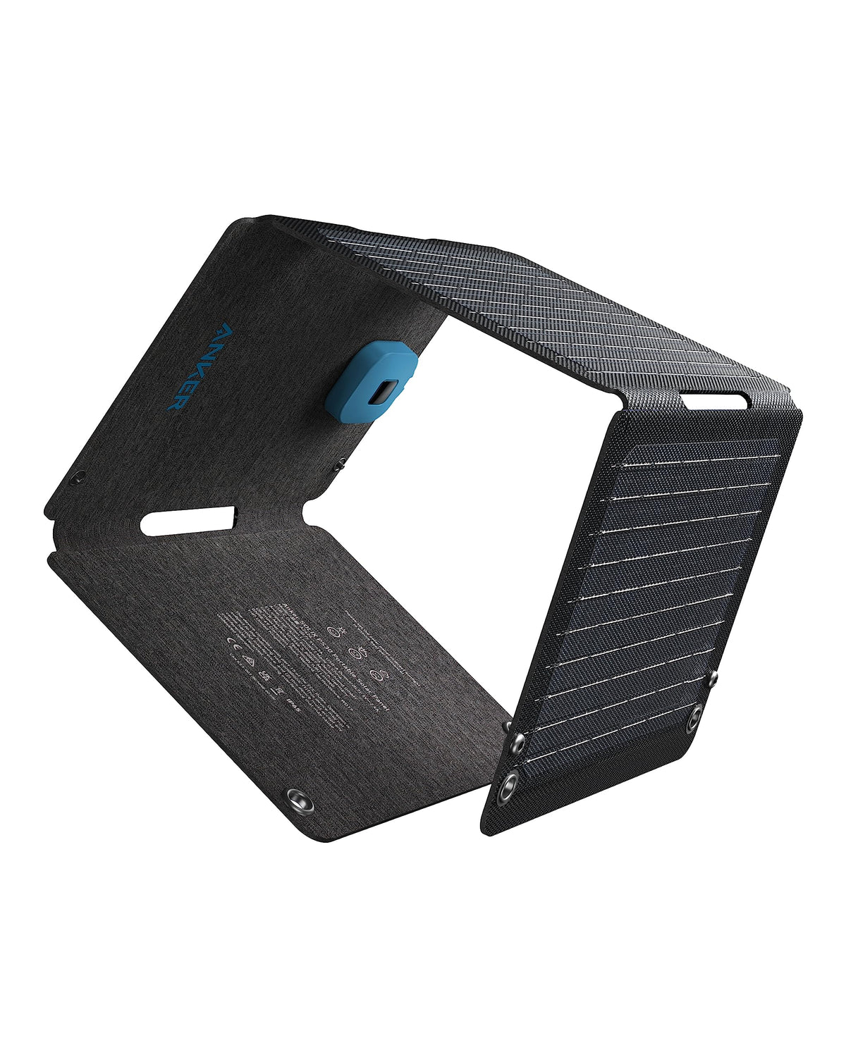 Anker Solix PS30 foldable panel in compact travel form for easy packing.