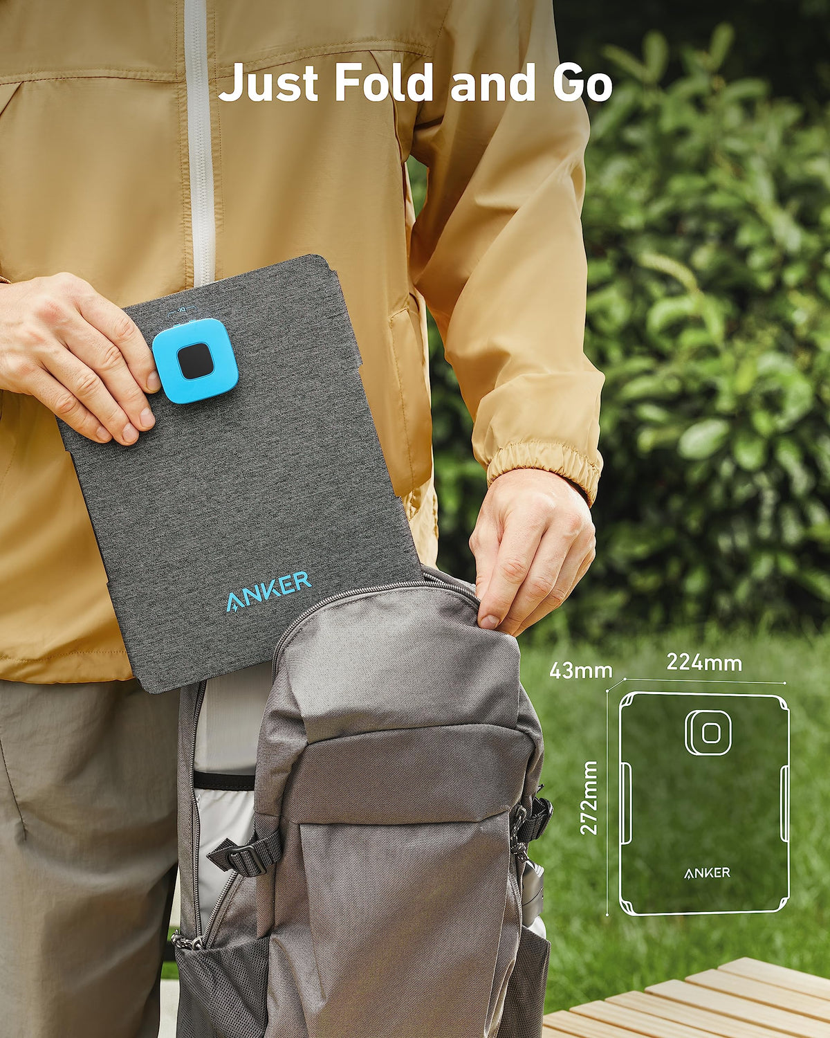 Anker Solix PS30 solar panel capturing sunlight for on-the-go charging.