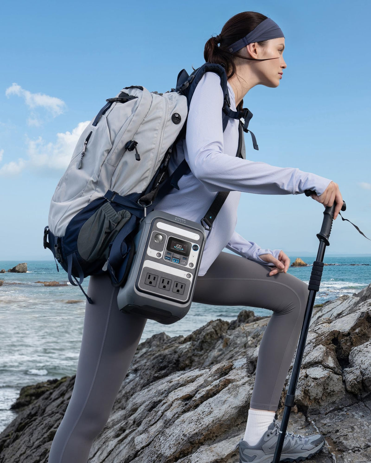 Anker SOLIX strap black with C300 compatibility for portable power use