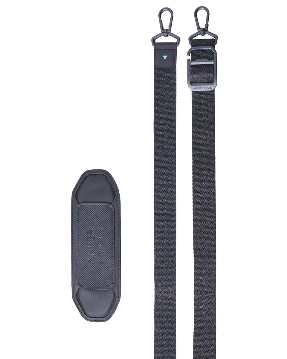Anker SOLIX strap shoulder pad closeup for comfortable carrying