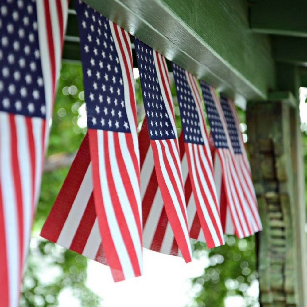 July 4th decor with Anley pennants for festive celebrations