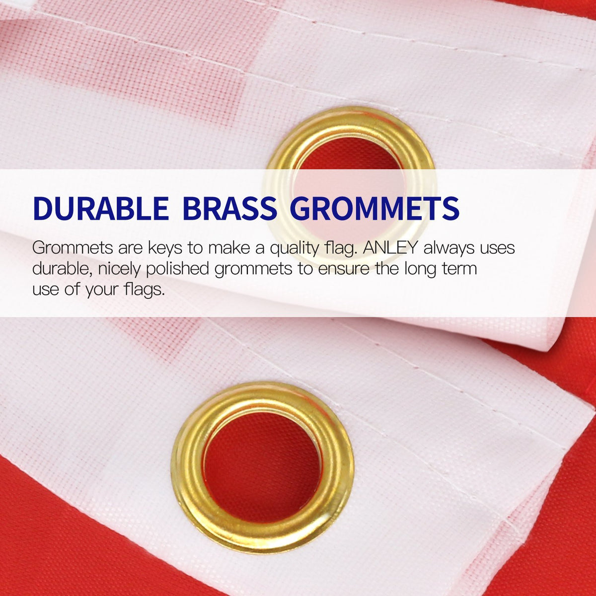 Anley double-stitched edge flag offers durability for everyday setups.