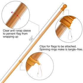Anley easy mounting brackets shown with flagpole setup