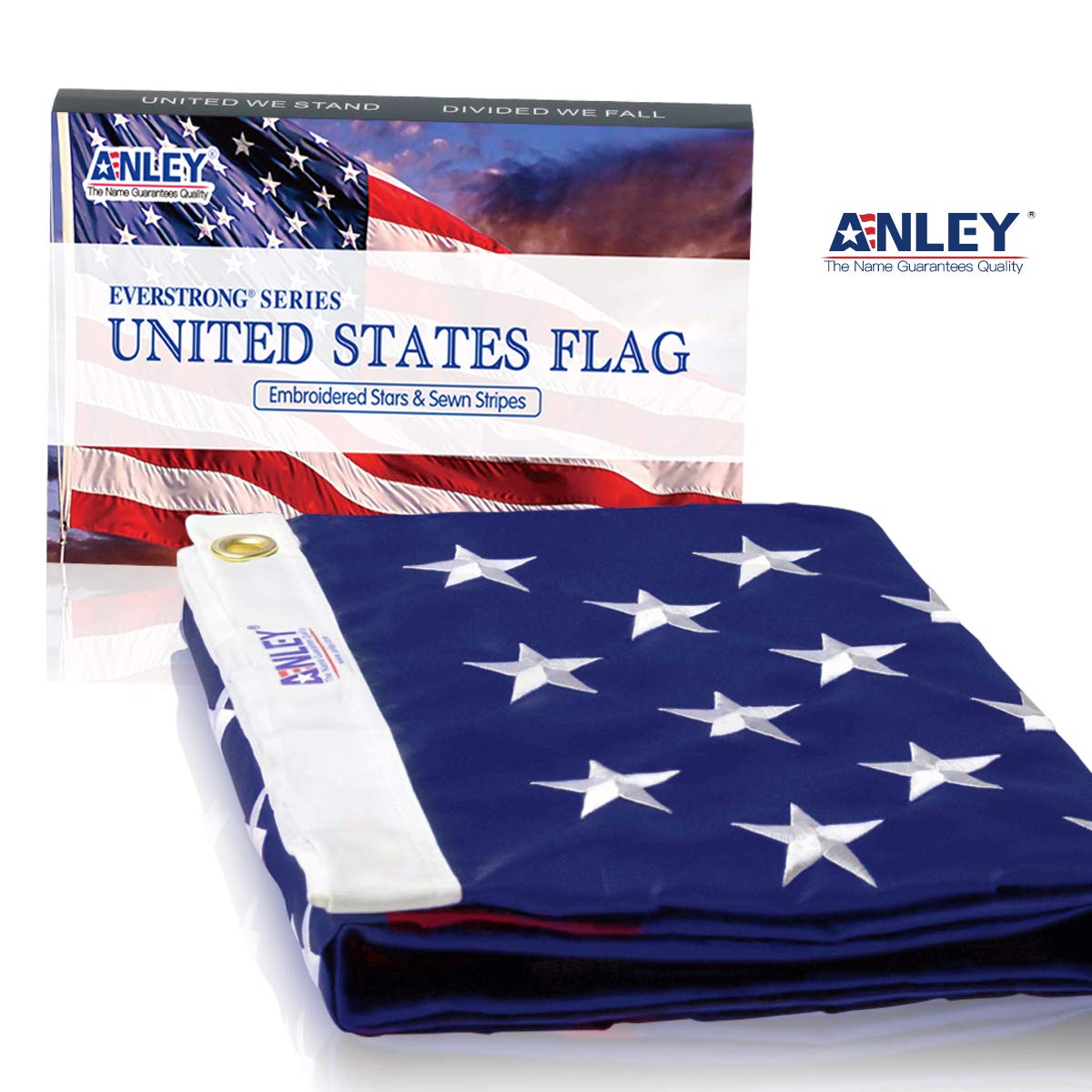 Anley EverStrong flag showing sewn stripes for long-lasting craftsmanship.