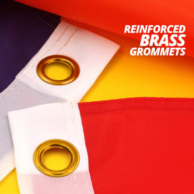 Fade-proof colors keep the rainbow flag vibrant in sunlight.