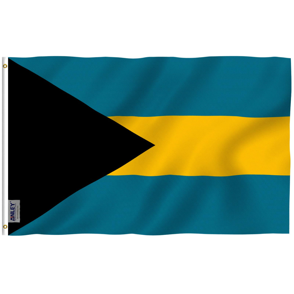 Anley Fly Breeze Bahamas flag close-up shows bright vivid color for outdoor display