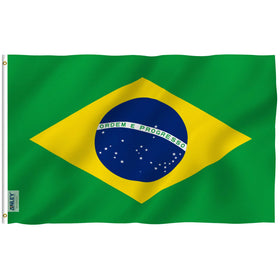 Anley Fly Breeze Brazil flag with canvas header ready for outdoor display.