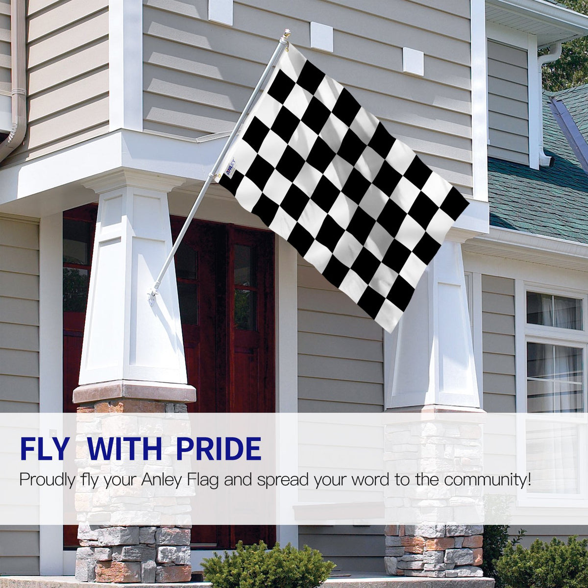 Anley Fly Breeze flag canvas header detail showing sturdy mounting