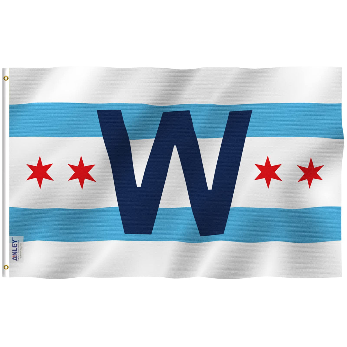 Anley Fly Breeze Chicago flag 3x5 displays vivid color for outdoor use.