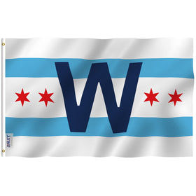 Anley Fly Breeze Chicago flag 3x5 displays vivid color for outdoor use.
