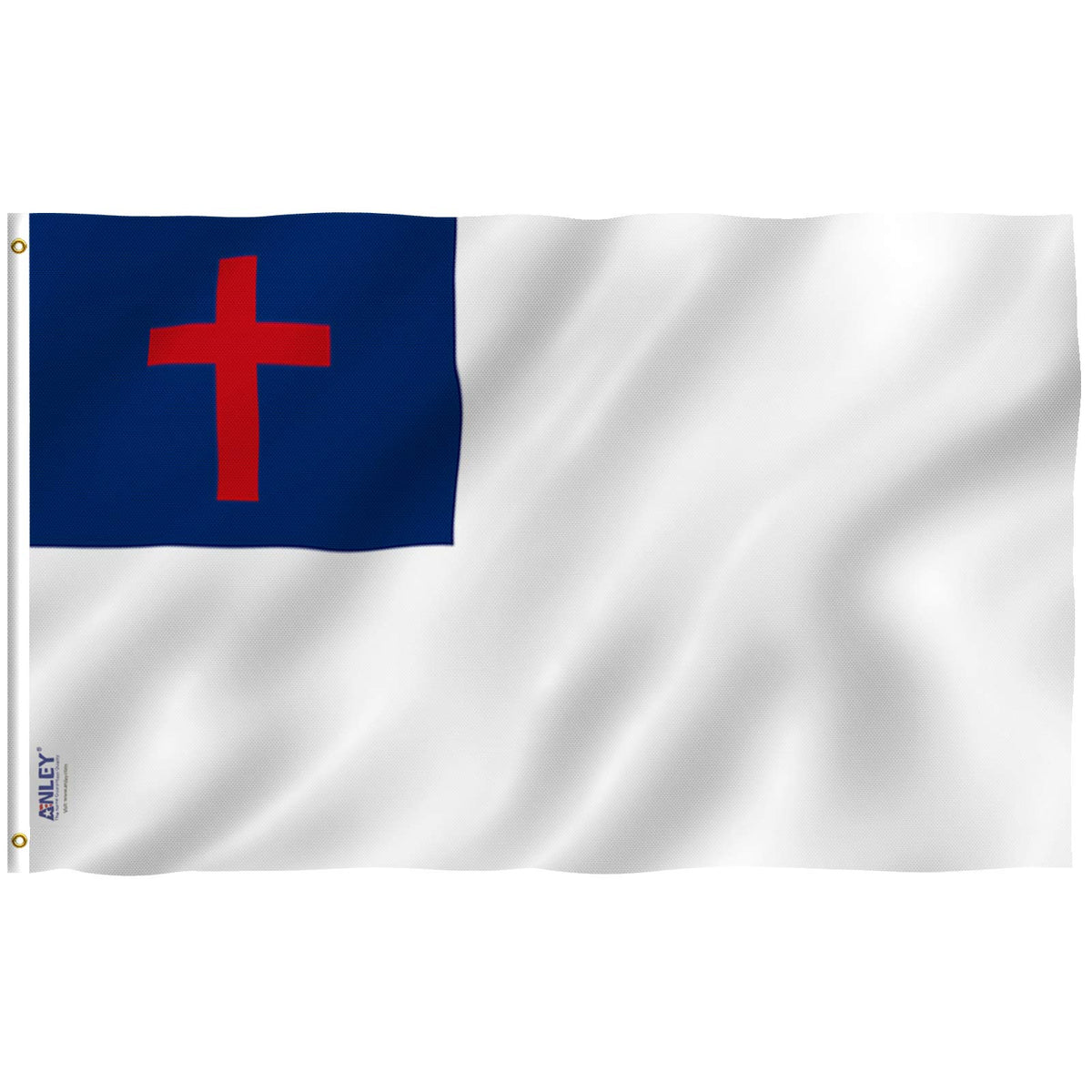 Anley Fly Breeze Christian Flag front view with vivid outdoor color