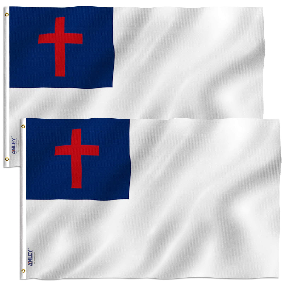 Anley Fly Breeze Christian Flag 3x5 main display shows vivid color for outdoor display.
