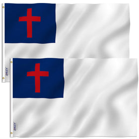Anley Fly Breeze Christian Flag 3x5 main display shows vivid color for outdoor display.