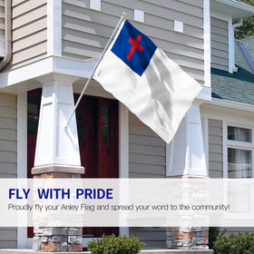 Anley Fly Breeze flag stitching detail highlighting durable double stitching