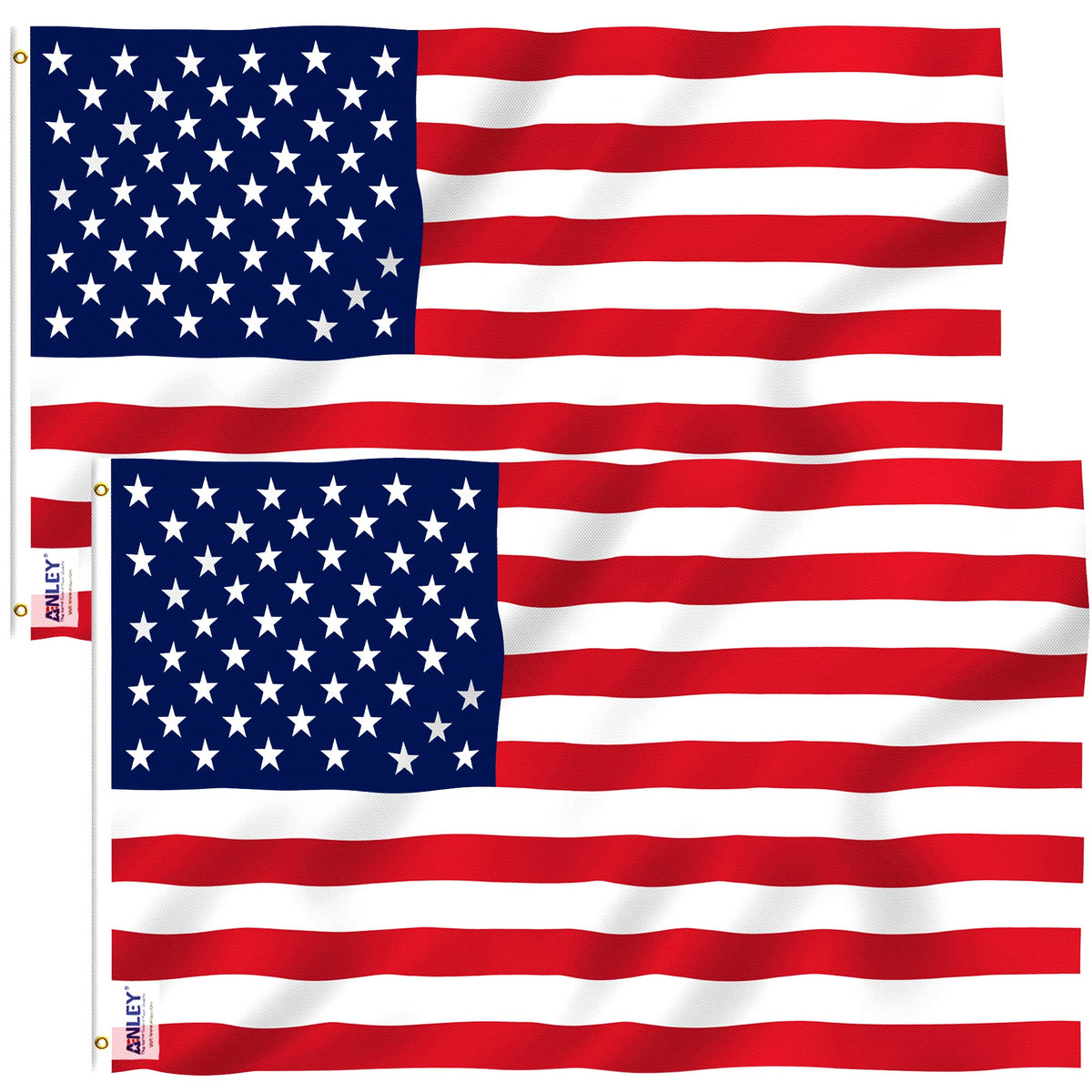 Anley Fly Breeze 3x5 flag closeup stitching showcases durable construction for outdoor use.