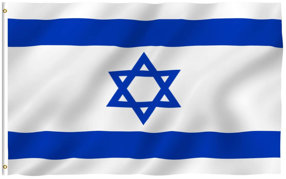 Anley Fly Breeze Israel flag 3x5 ready for outdoor display in light wind.