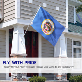 Anley Fly Breeze Minnesota flag with fade-proof dye for bright sun exposure