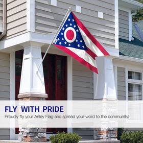 Anley Fly Breeze flag shows double-stitched edges for lasting outdoor use.