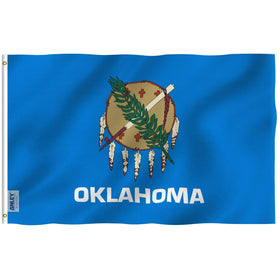Anley Fly Breeze Oklahoma flag front view with vivid color