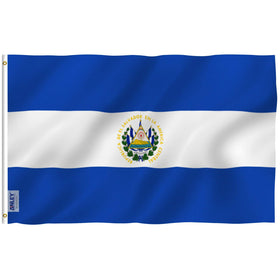Anley Fly Breeze Salvador flag 3x5 for outdoor display with vivid color