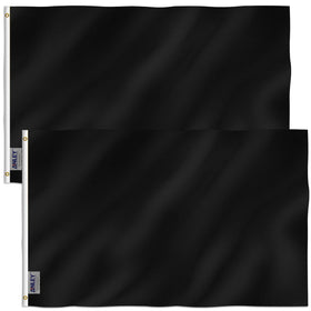 Anley Fly Breeze black 3x5 flag with canvas header for light-wind display.