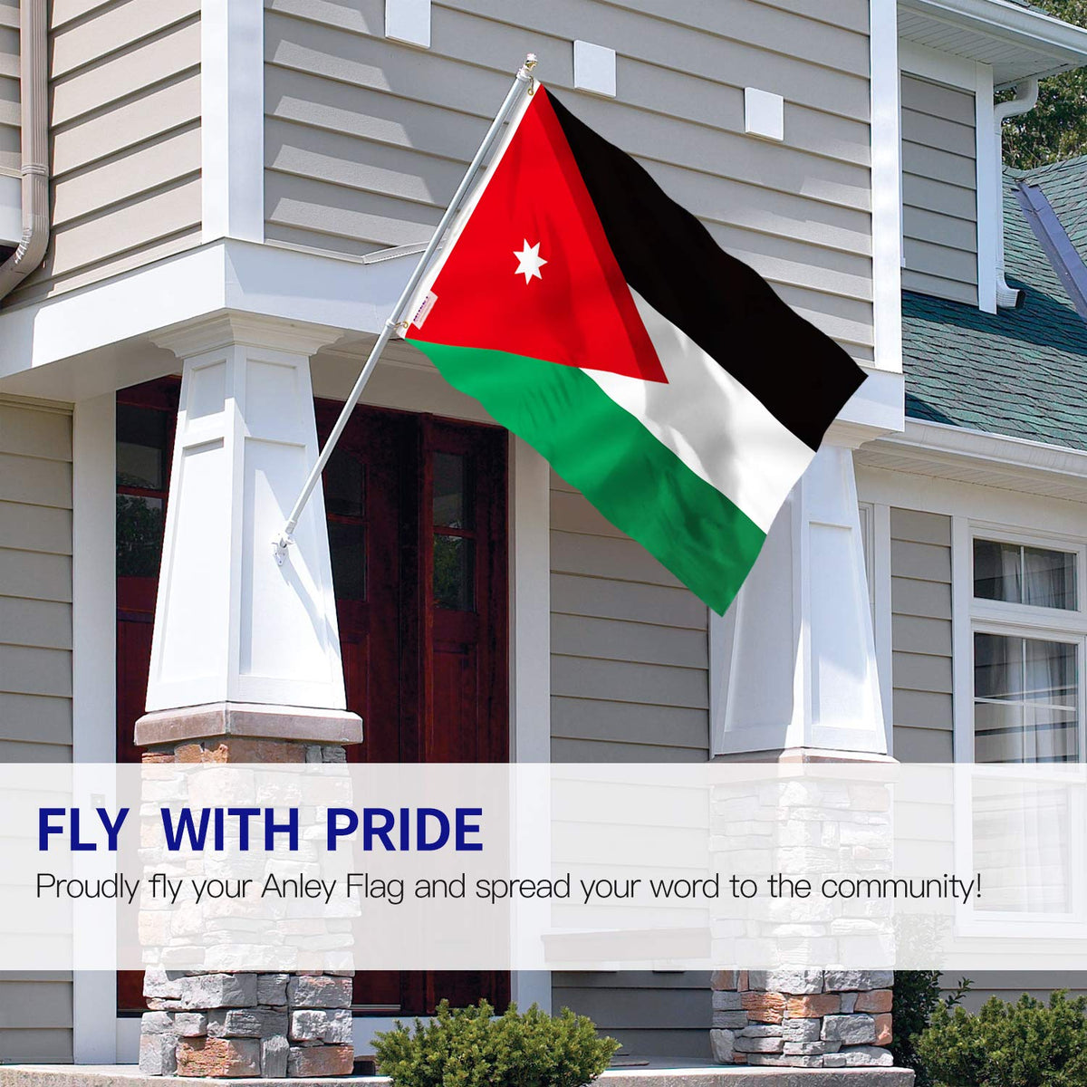 ANLEY Jordan flag featuring canvas header for durable mounting