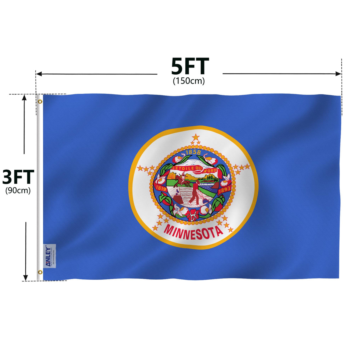 Anley Minnesota flag 3x5 ft size for versatile outdoor placement
