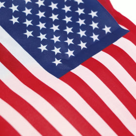 Close-up of vibrant, fade-resistant colors on Anley patriotic pennants
