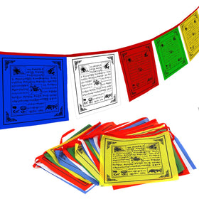 Anley Tibet Prayer Flag with wind horse design sways gracefully, inviting peaceful energy.