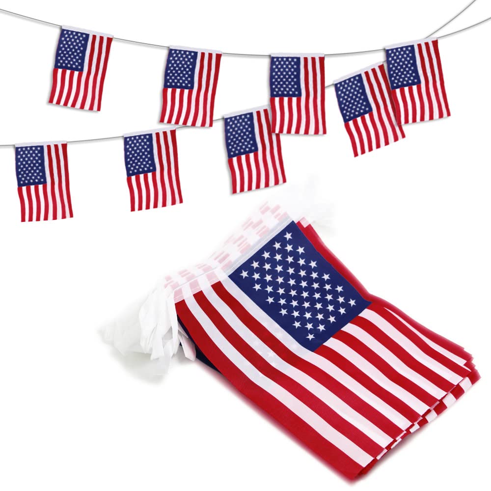 Anley US national pennant flags on a 33 ft string for outdoor decor