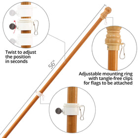 Anley wall-mount flagpole suitable for garden and porch.