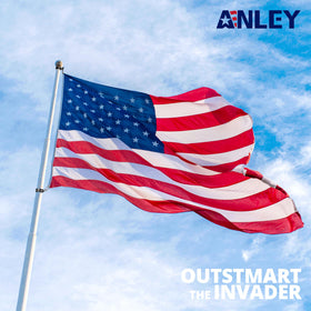 Anley 4-pack packaging shows included clips for flagpoles.