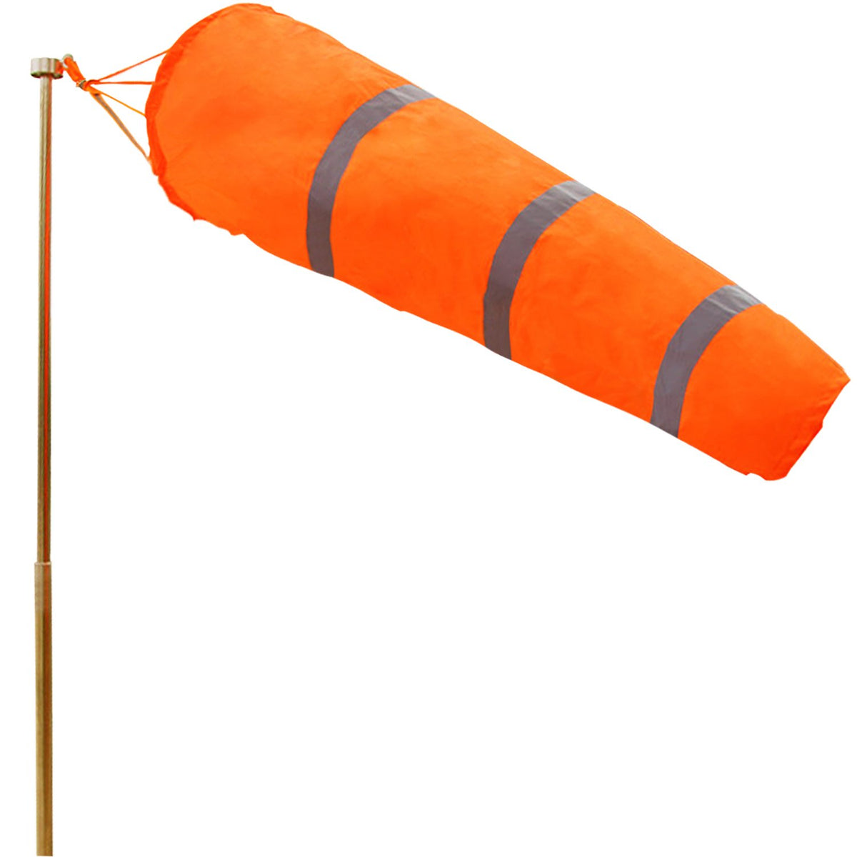 Anley windsock orange 30-inch in sunlight, high visibility for outdoor signaling.