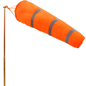 Anley windsock orange 30-inch in sunlight, high visibility for outdoor signaling.
