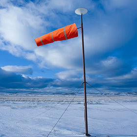 Orange rip-stop fabric texture of Anley windsock showing durability.