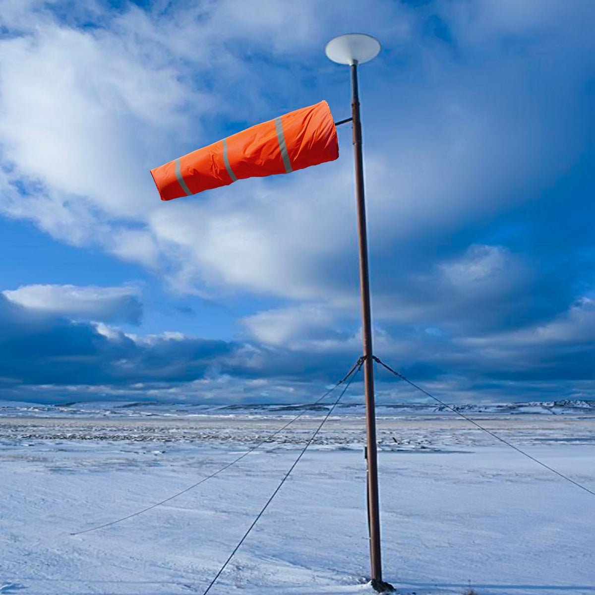Anley windsock reflective belt enhances night visibility in low light.