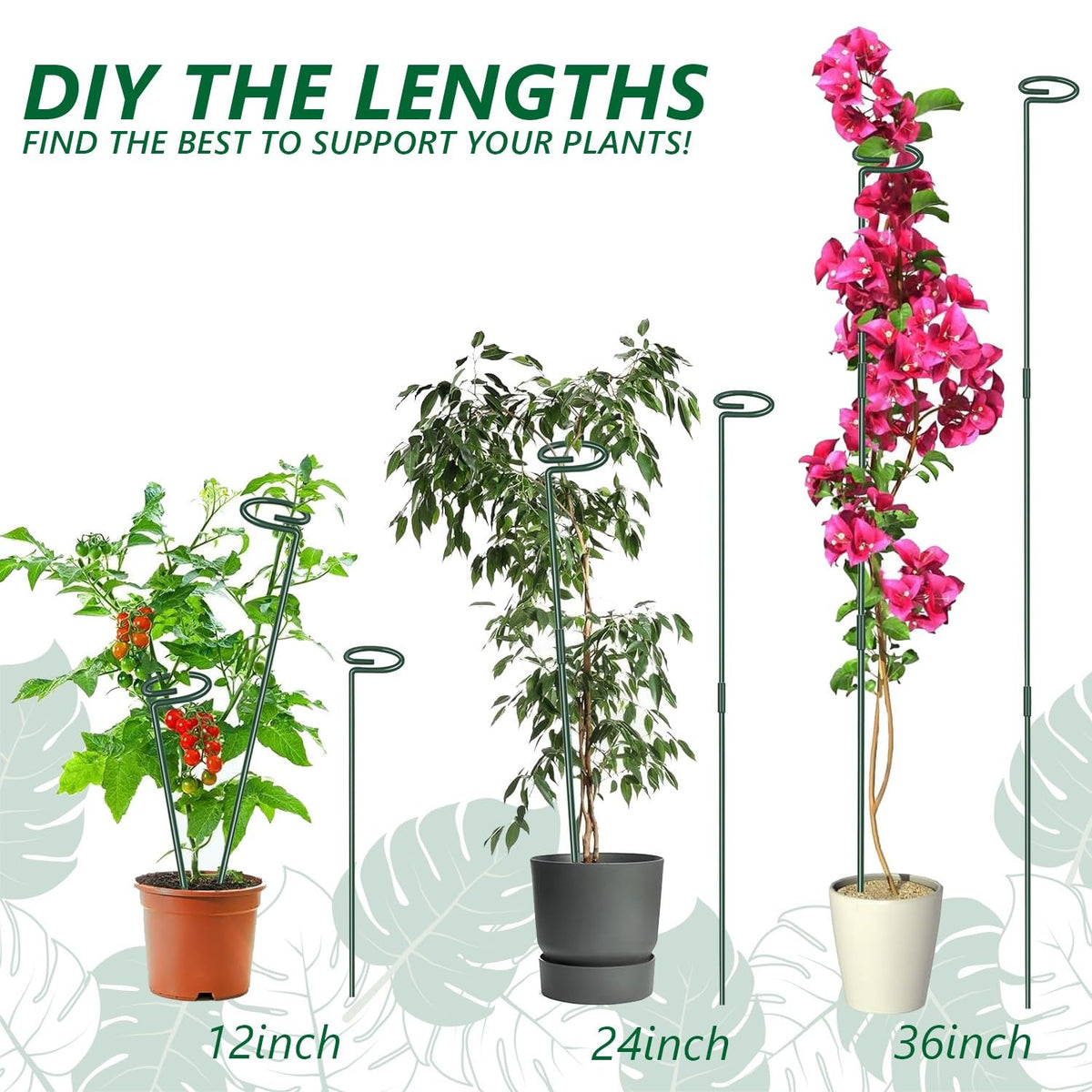 ANLLECR green-coated steel stake blends with foliage while providing sturdy support.