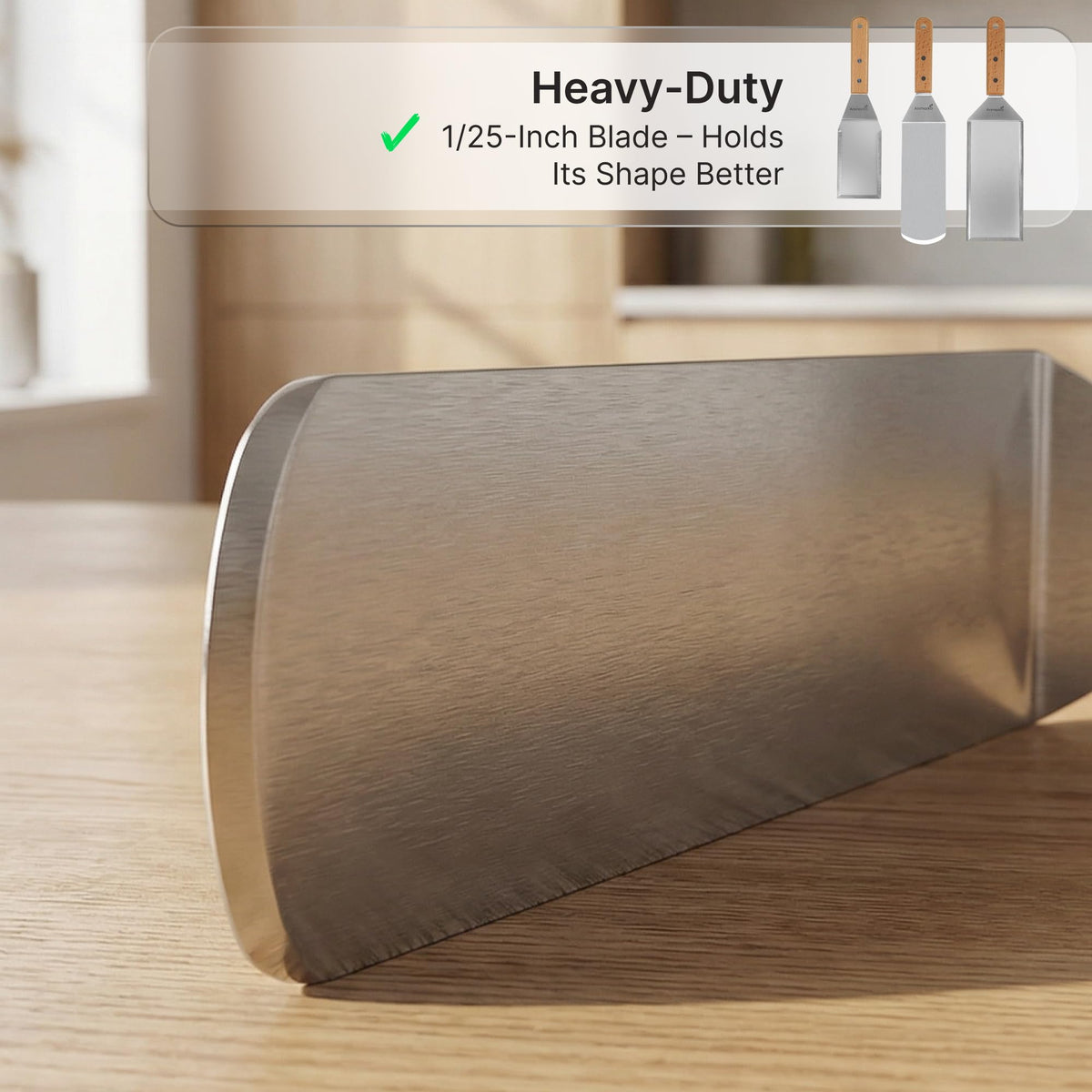 Anmarko hamburger turner - balanced weight for easy burger flipping