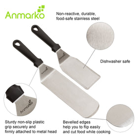 Anmarko griddle scraper spatula set cleans griddles quickly.