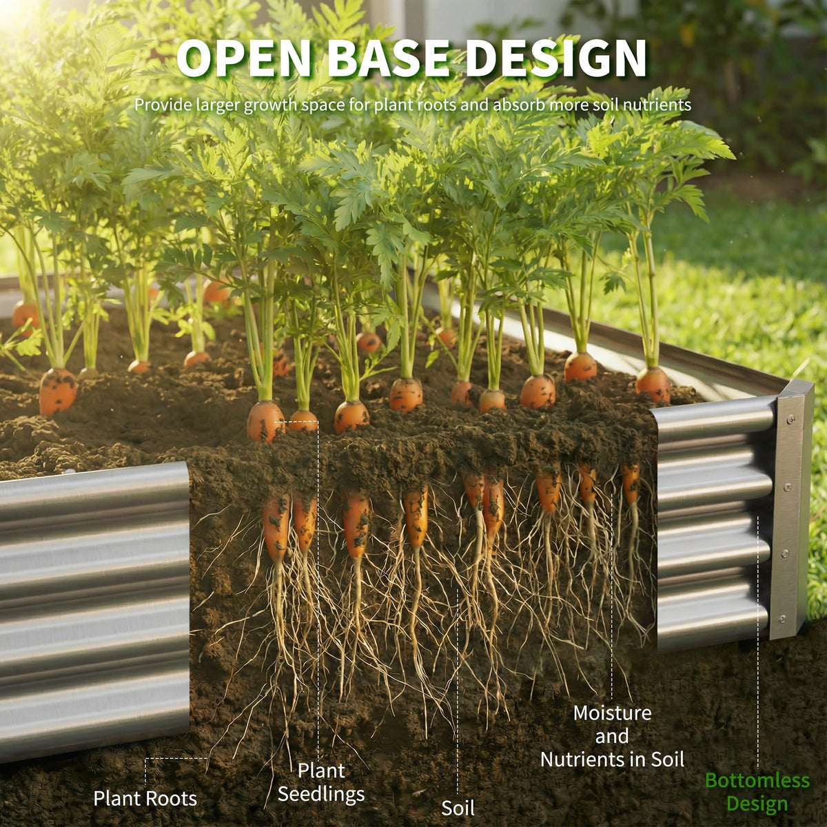 Anmiro galvanized bed demonstrates weather resistance for year-round outdoor use