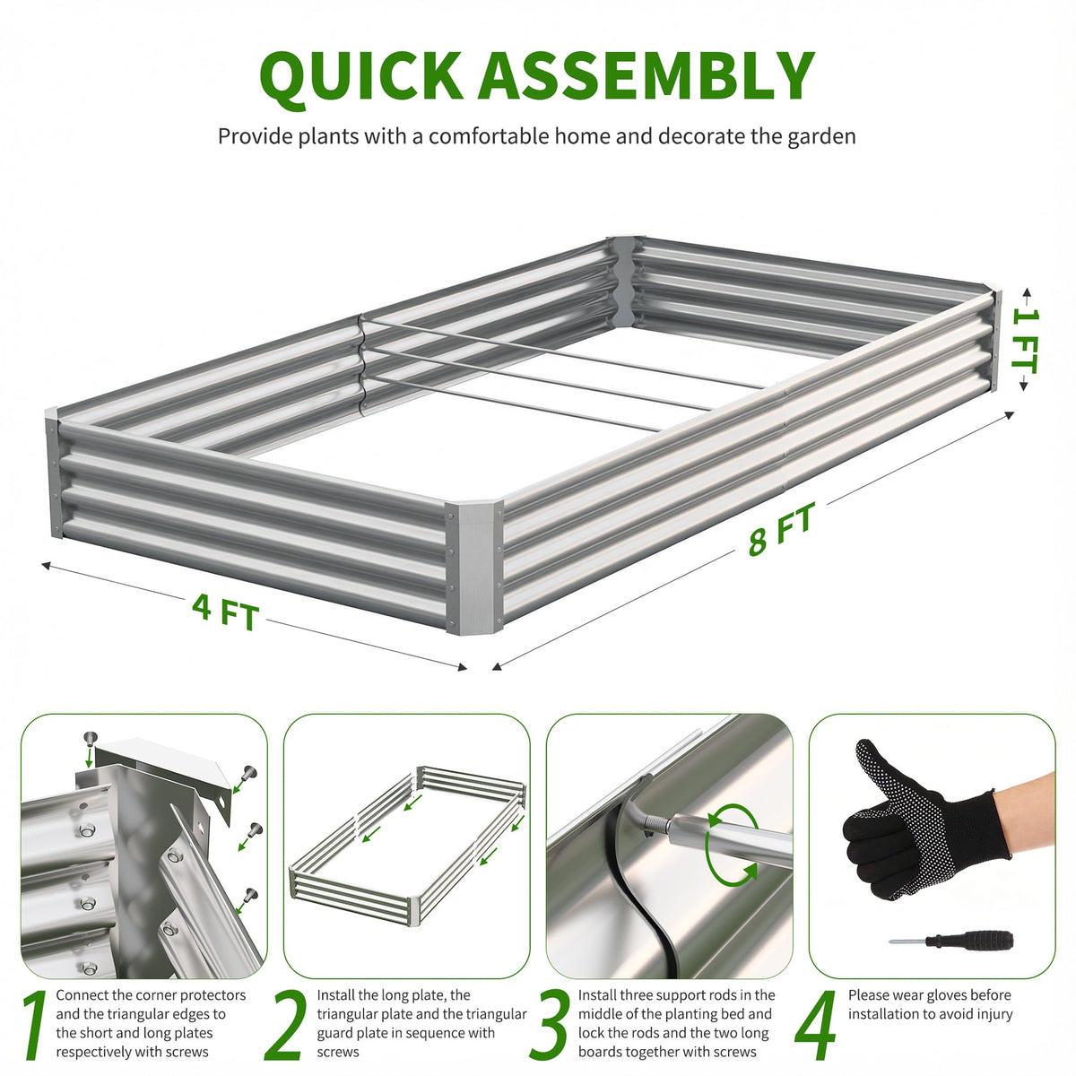 Anmiro bed edge close-up with safety rubber trim protects hands during setup