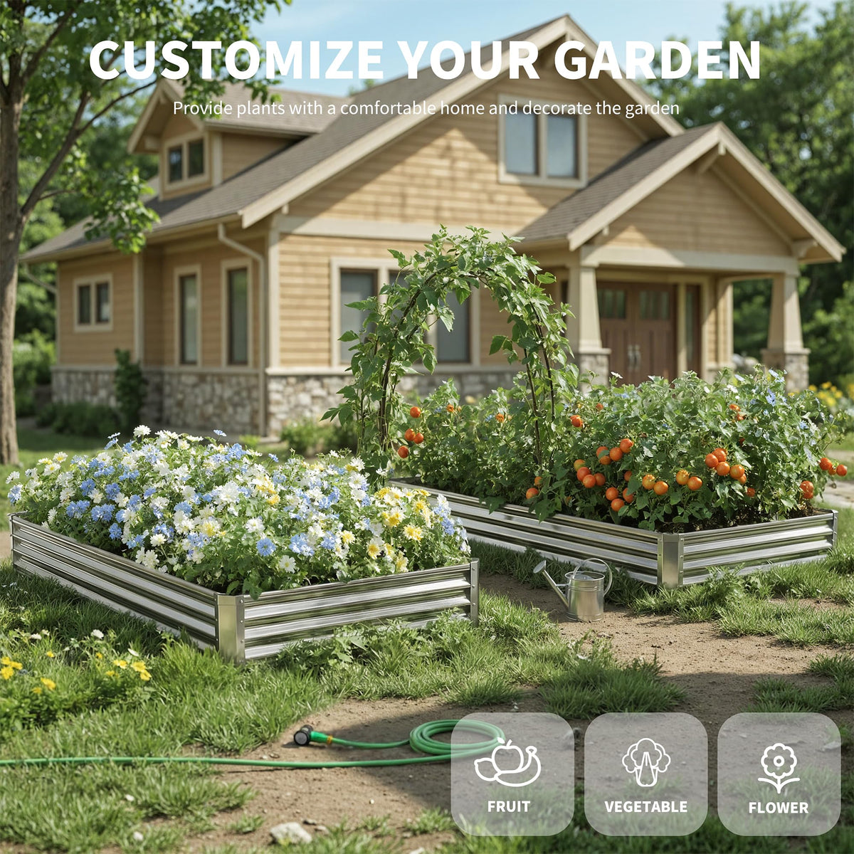 Anmiro raised bed open-base design promotes drainage and robust root growth