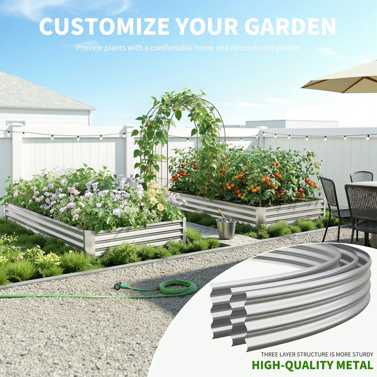 Anmiro open-bottom bed supports drainage and soil health for thriving plants